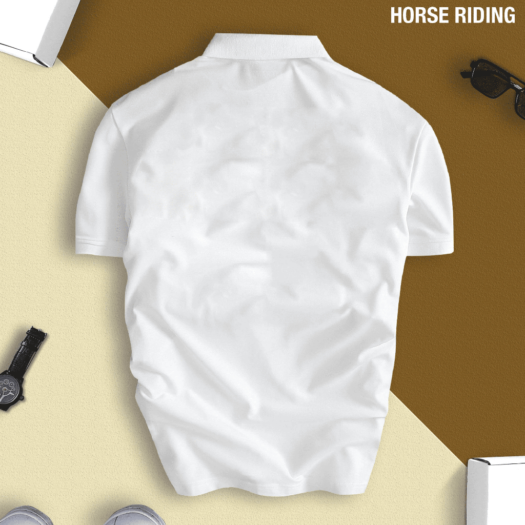 Áo Thun Polo Nam HORSE RIDING Chất Cotton Cá Sấu Chuẩn Form