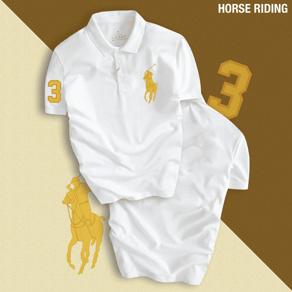 Áo Thun Polo Nam HORSE RIDING Chất Cotton Cá Sấu Chuẩn Form