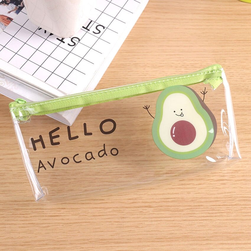 Túi đựng bút trong suốt Avocado in hình quả bơ dễ thương