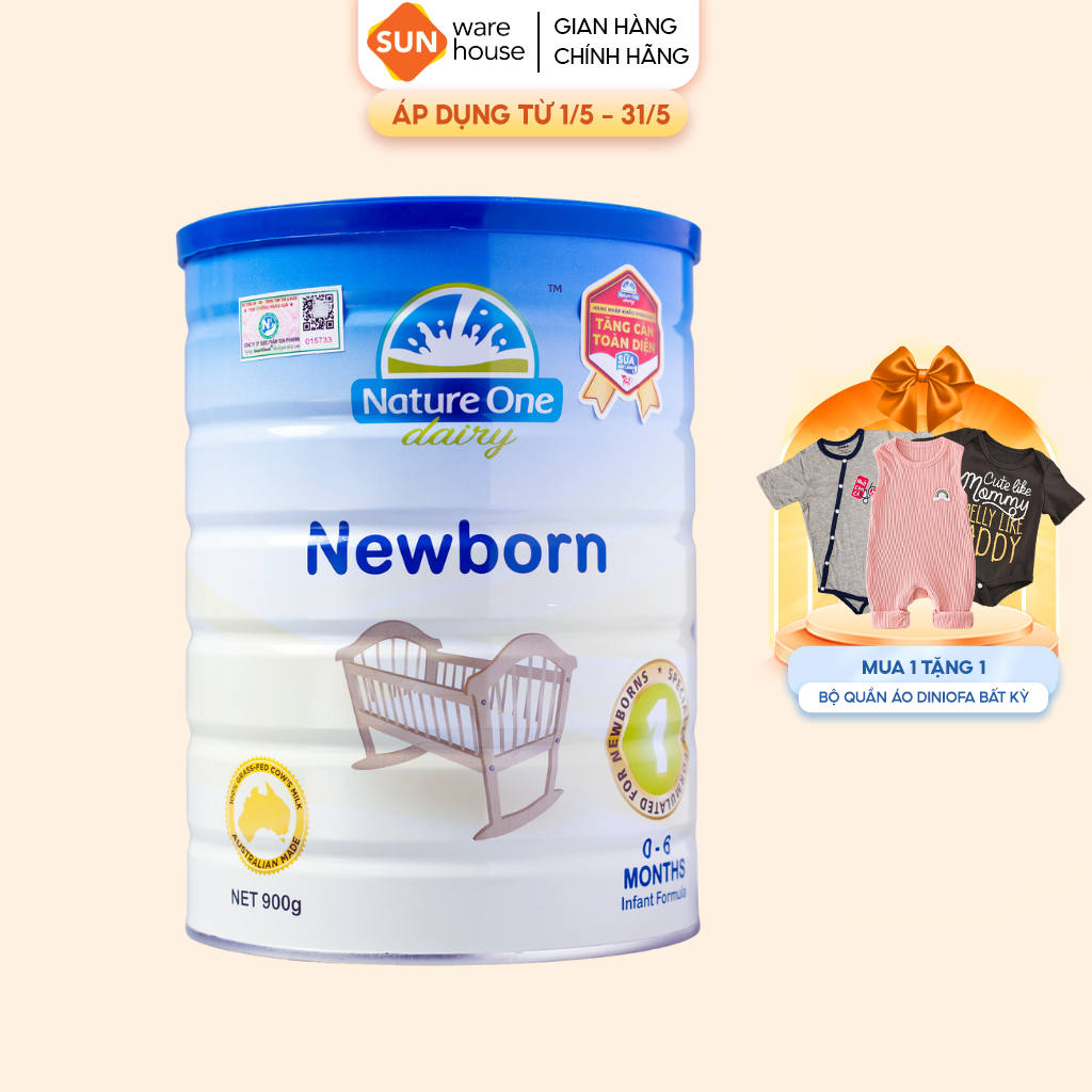 Sữa bột NATURE ONE Dành Cho Bé Từ 0 - 6 Tháng Tuổi Giúp Bé Phát Triển Dairy Newborn Infant Formula Step 1 900G