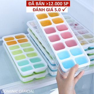  Khay Đá Silicon Có Nắp Đậy 14 Viên Khay Đựng Đá Tủ Lạnh Làm Đá Thạch Kem Bảo Quản Chống Mùi Tuyệt Đối 
