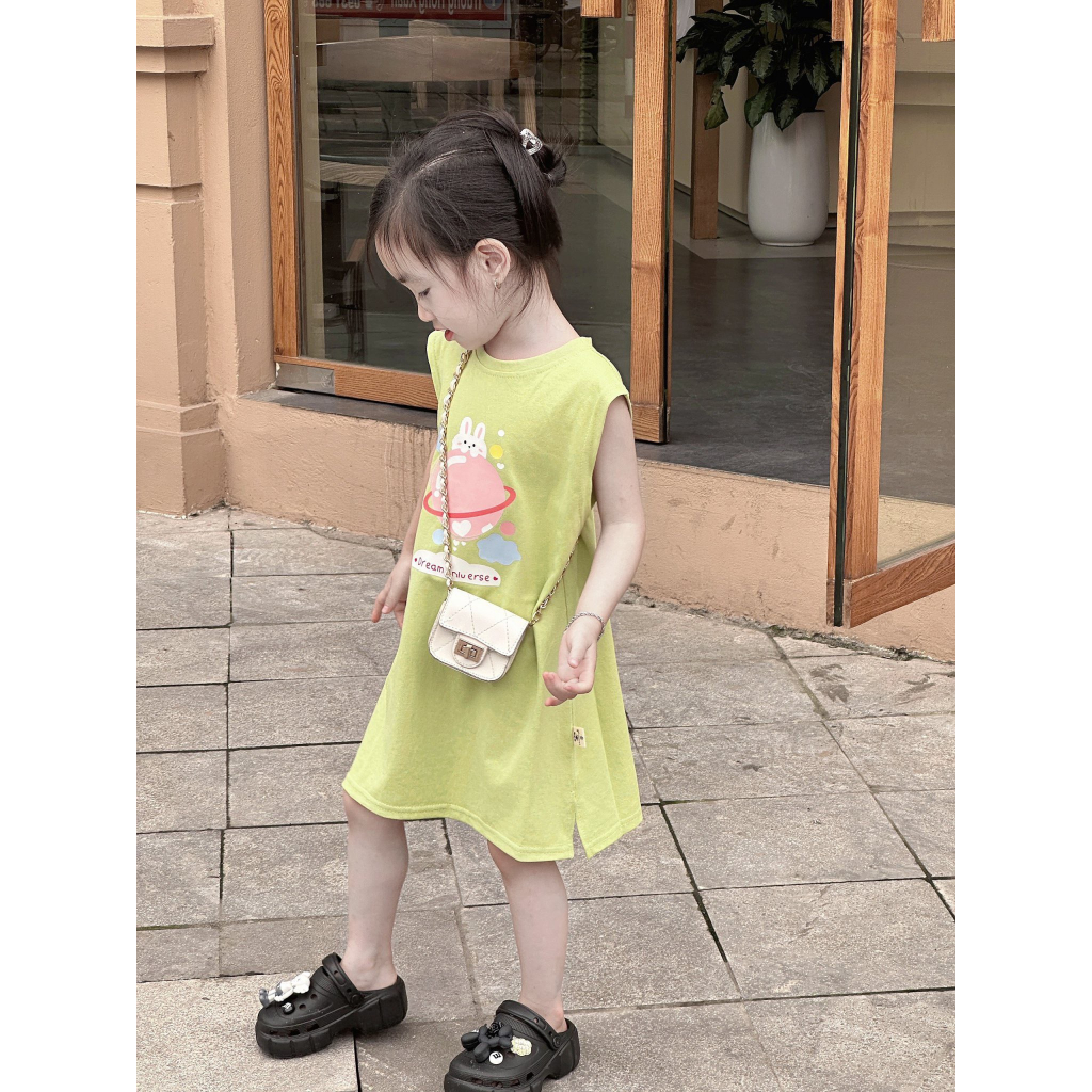 Váy Cotton Ba Lỗ Dáng Suông Cho Bé Gái