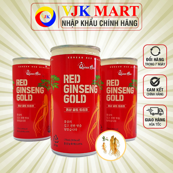 Nước Hồng Sâm Queen Bin Red Hàng QuốcThùng 30 lon ginseng gold 175 ml - VJK Mart