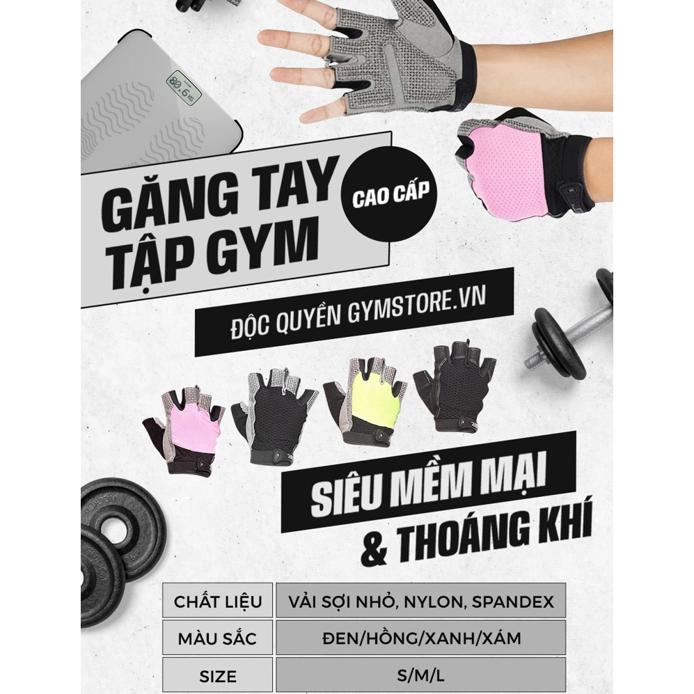 Găng tay cao cấp Gymstore.vn Premium Glove, chất liệu mềm mại, thoáng khí