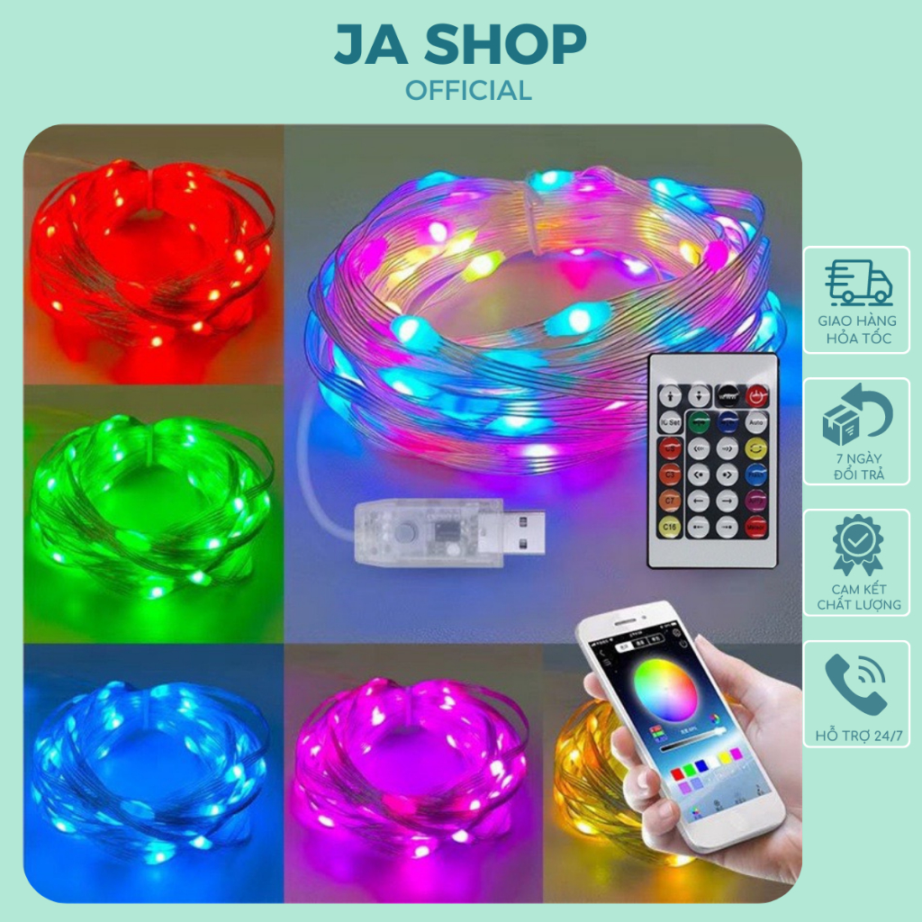 Đèn Led Đuổi RGB Fairy Light 16 Triệu màu Điều Khiển APP Điện Thoại (JA SHOP)