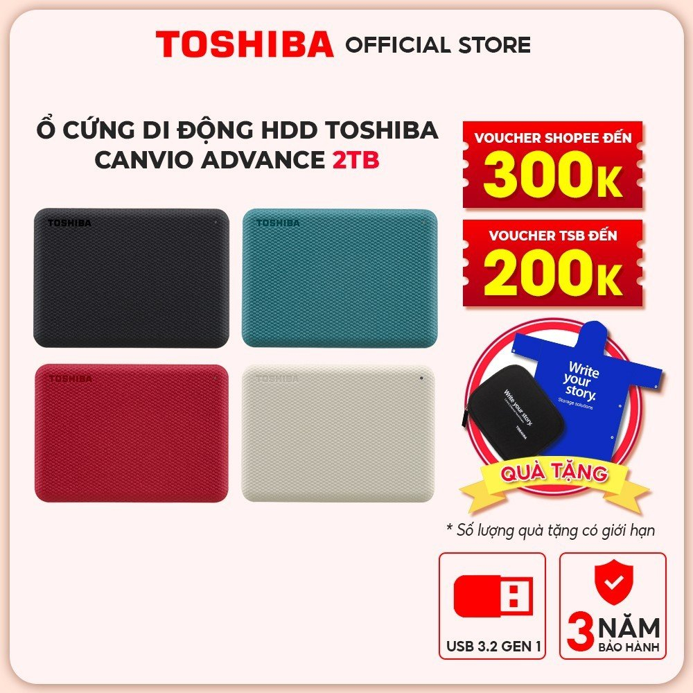 Ổ cứng di động HDD Toshiba Canvio Advance 2TB USB 3.2 Gen 1