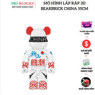 Lego Bearbrick 55cm China hãng Xinz Mô hình lắp ráp 3D decor trang trí Bearbrick China - MOBLOCKS