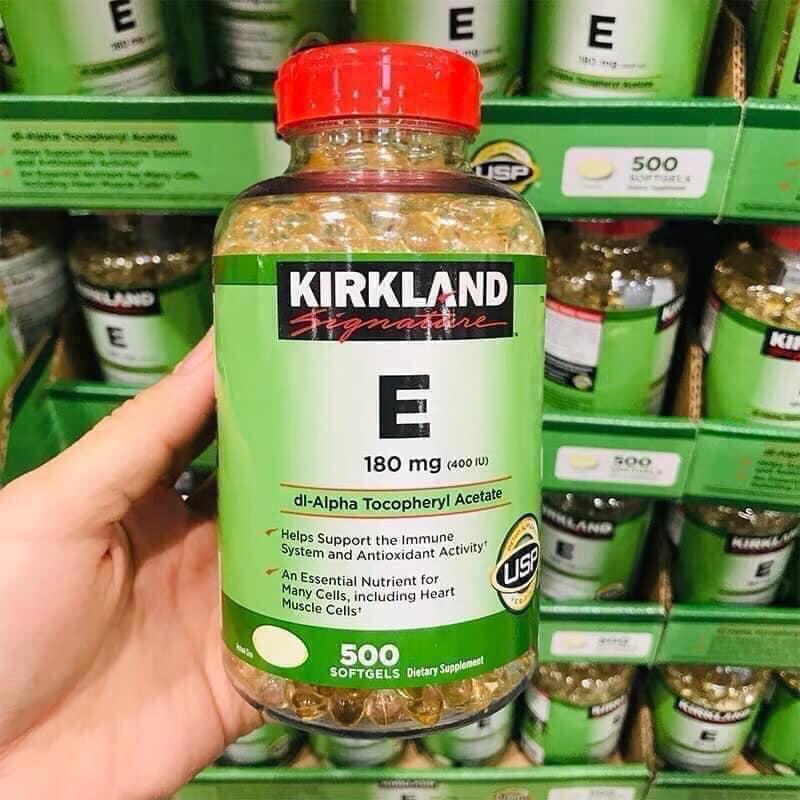 Viên uống bổ sung Vitamin E Kirkland Signature Vitamin E 400 IU 500 viên hỗ trợ làm đẹp da của Mỹ