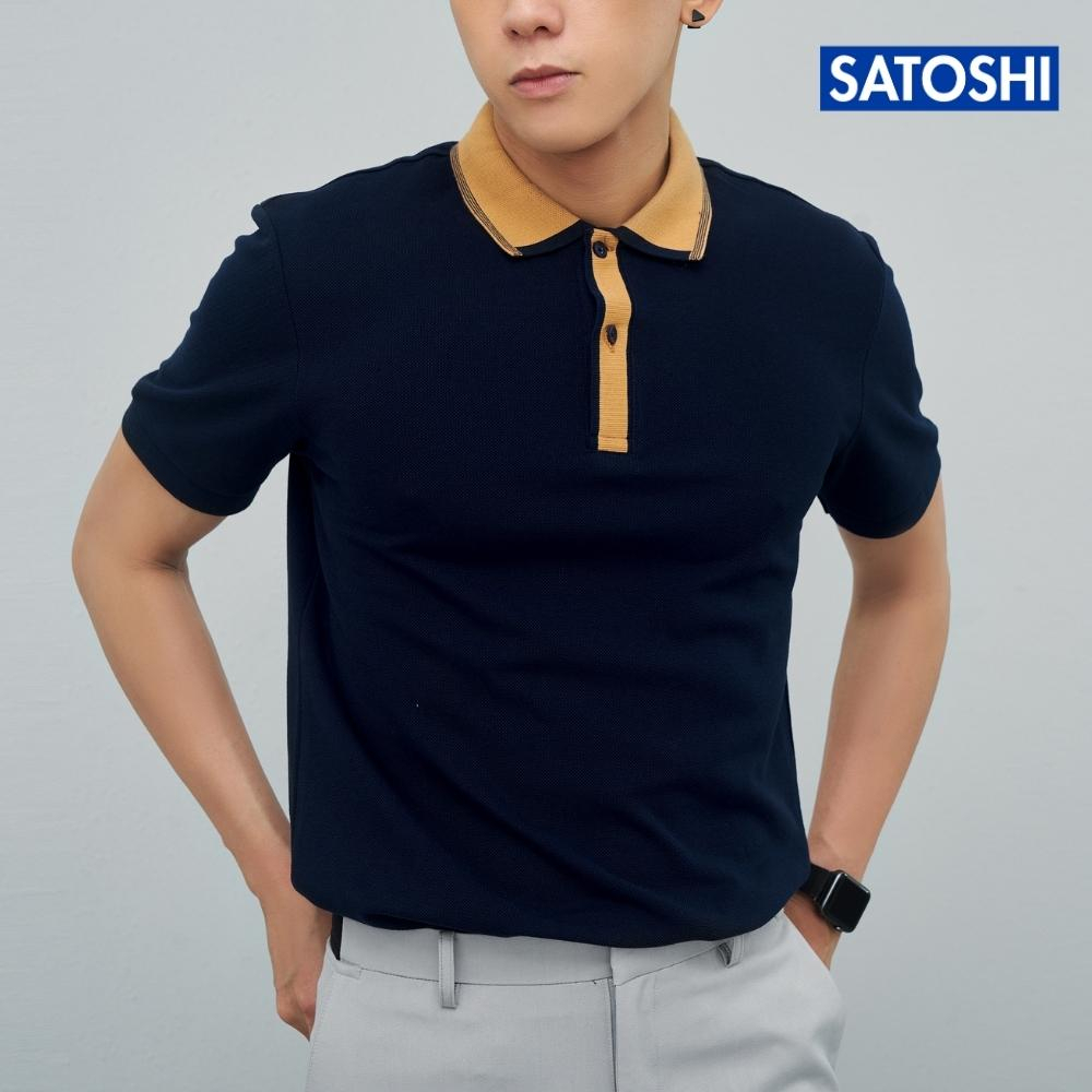 | Satoshi | Áo polo nam SAPL61 Diamond Pique phối màu cổ viền trụ bo tay áo sang trọng