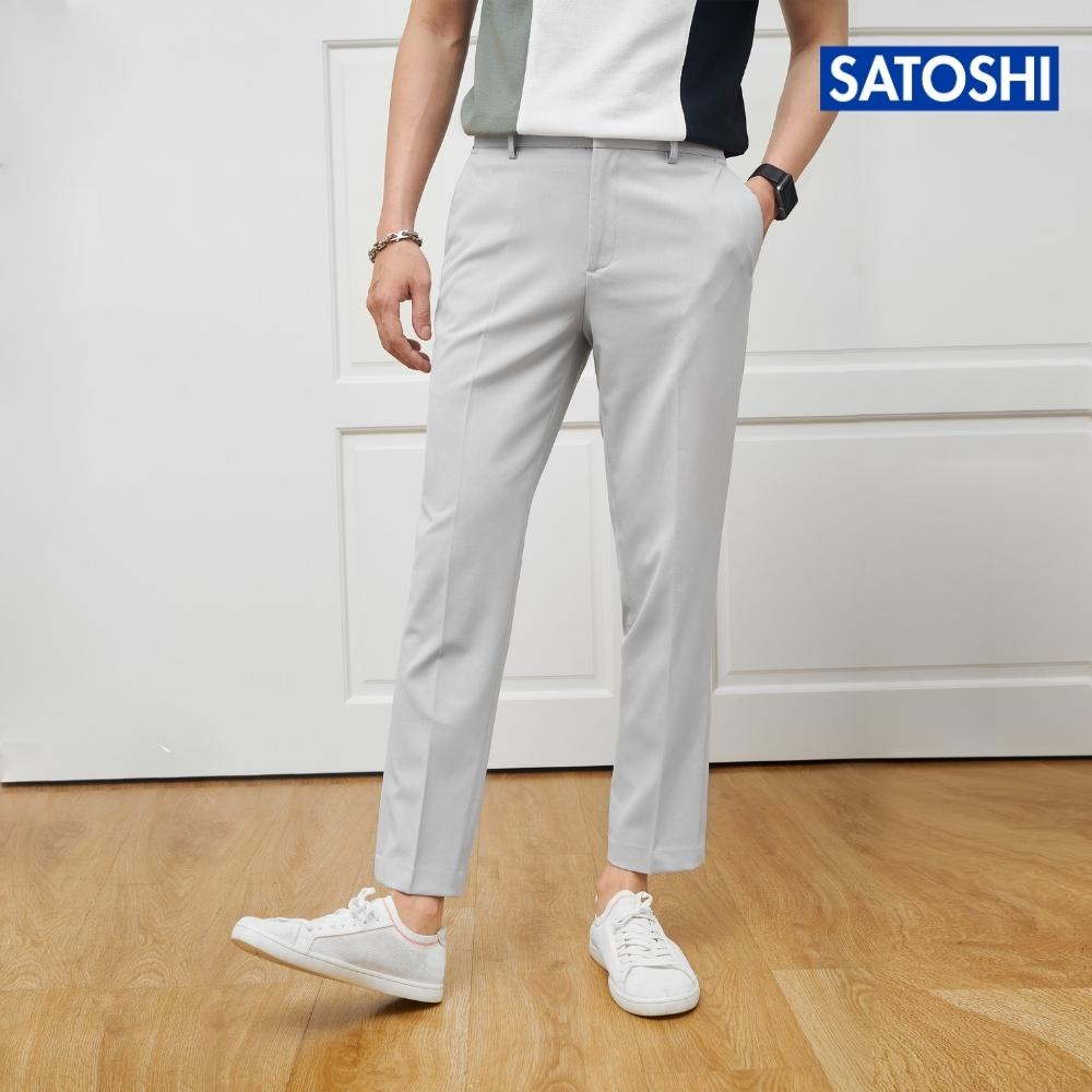 | Satoshi | Quần tây nam lưng thun SAQT20 dáng vừa màu ghi/ be/ xám đậm vải cotton, phong cách trẻ trung, chống nhăn