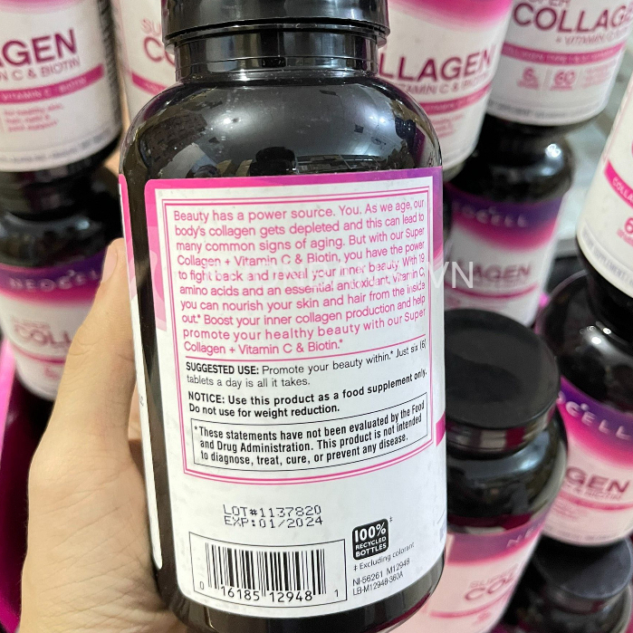 Viên Uống Neocell Super Collagen Bổ Sung Collagen, Vitamin C - 2 Loại 360 Viên Và 250 Viên