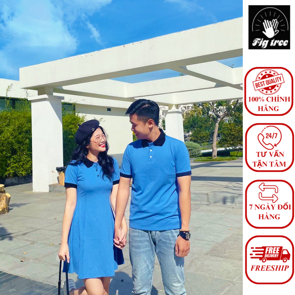 Set Thun Đôi Polo Fig Tree Màu Xanh Bích ( kèm video sản phẩm)