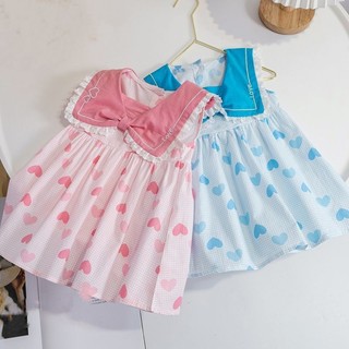 Váy tim cổ viền tiểu thư xinh xắn bé gái