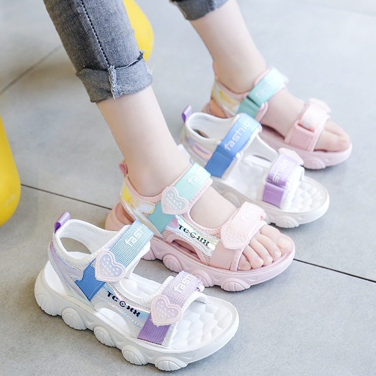 Dép Sandal. Dép Quai Hậu Bé Gái hình trái tim thoáng khí êm chân , Xăng đan & Dép bé gái Phong Cách Thời Trang ĐT124