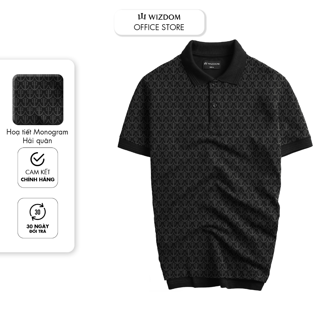 Áo Polo nam Wizdom Ripley vải Cotton Spandex in lụa chống tràn viền cao cấp