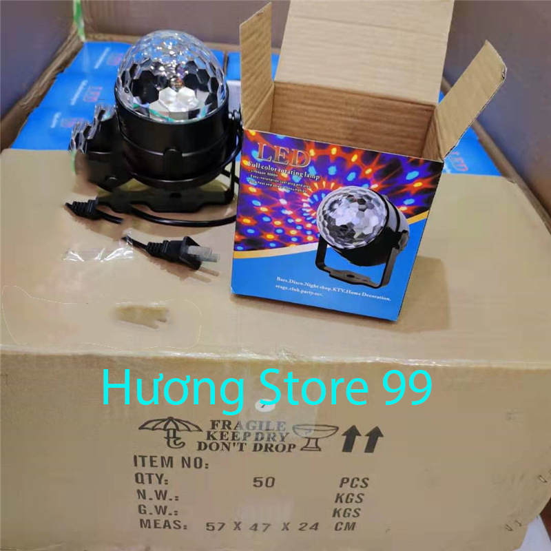 Đèn Cầu Vũ Trường Xoay Nháy Chớp Theo Nhạc Party Light - Đèn LED quả cầu xoay pha lê 7 màu-huongstore99