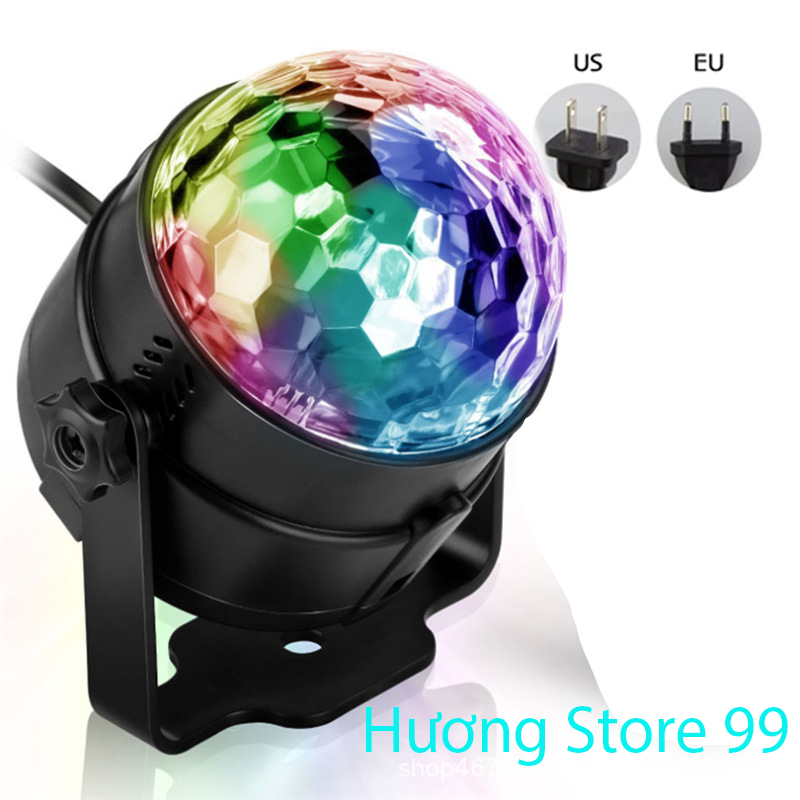Đèn Cầu Vũ Trường Xoay Nháy Chớp Theo Nhạc Party Light - Đèn LED quả cầu xoay pha lê 7 màu-huongstore99