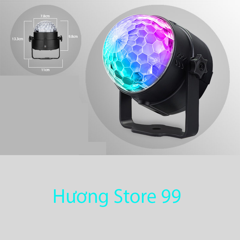 Đèn Cầu Vũ Trường Xoay Nháy Chớp Theo Nhạc Party Light - Đèn LED quả cầu xoay pha lê 7 màu-huongstore99