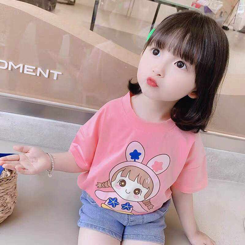 Áo Thun Cotton Lụa màu Hồng Tím Cho Bé 10-29kg