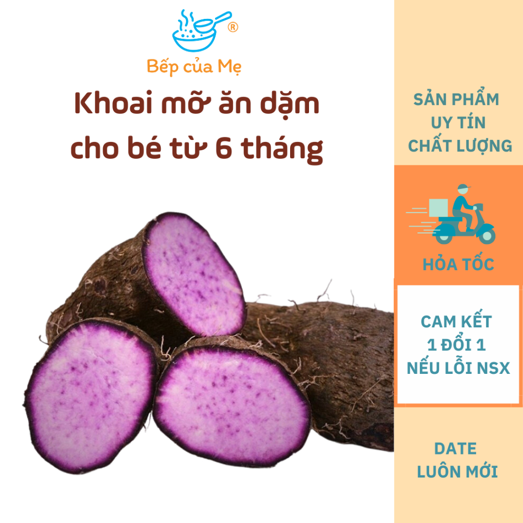 Khoai mỡ cắt lát nấu ăn dặm cho bé từ 6 tháng, gói 20g, Shop Của Mẹ