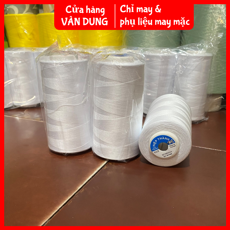Chỉ may Hiệp Thành 40/2 màu trắng ngà cuộn 4200m
