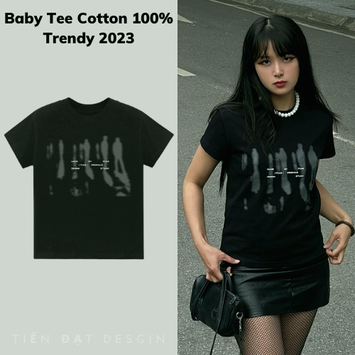 Áo thun Baby Tee Basic, áo phông form baby tee BLACK/WHITE/GREY Mẫu Mới 2023 𝑩𝒚𝒄𝒂𝒎𝒄𝒂𝒎
