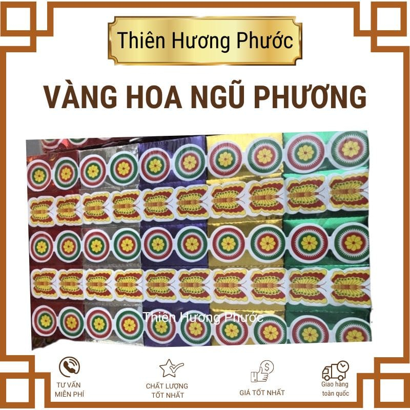 Vàng hoa ngũ phương 1000 cúng động thổ