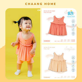 Áo ba lỗ cúc ngực cho bé gái cotton mềm mát Pool Chaang