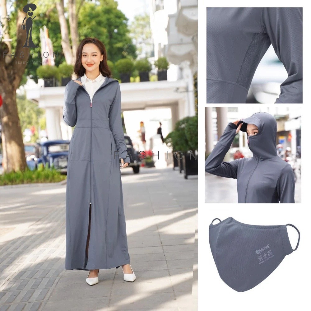 Áo chống nắng toàn thân, Áo choàng chống nắng 2 lớp, Vải Thun Kim Cương cao cấp thương hiệu T&T Fashion