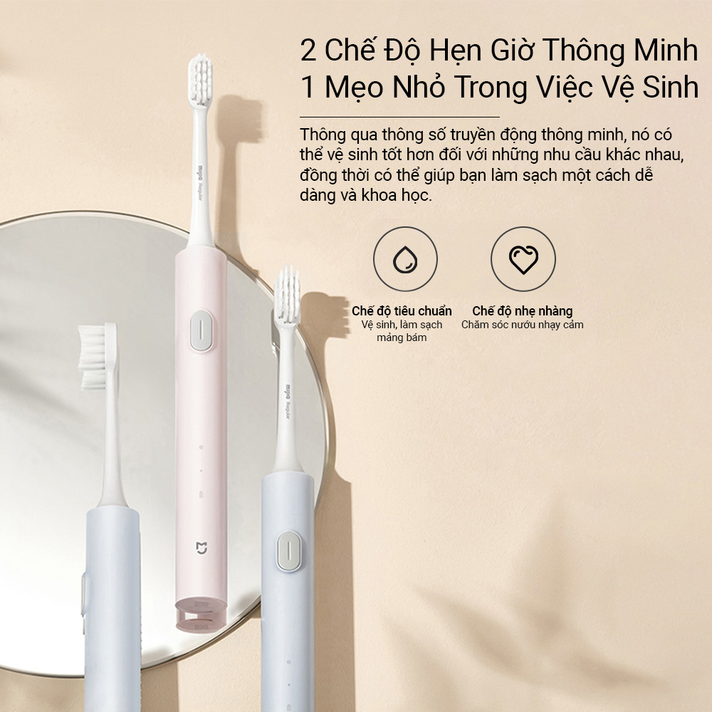 Bàn chải đánh răng Xiaomi Mijia T200 Hai Chế Độ Làm Sạch Bảo Vệ Răng Miệng