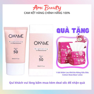 Kem chống nắng quang phổ rộng Okame Brightening UV Shield Sunscreen SPF 50 PA++++ 50ml