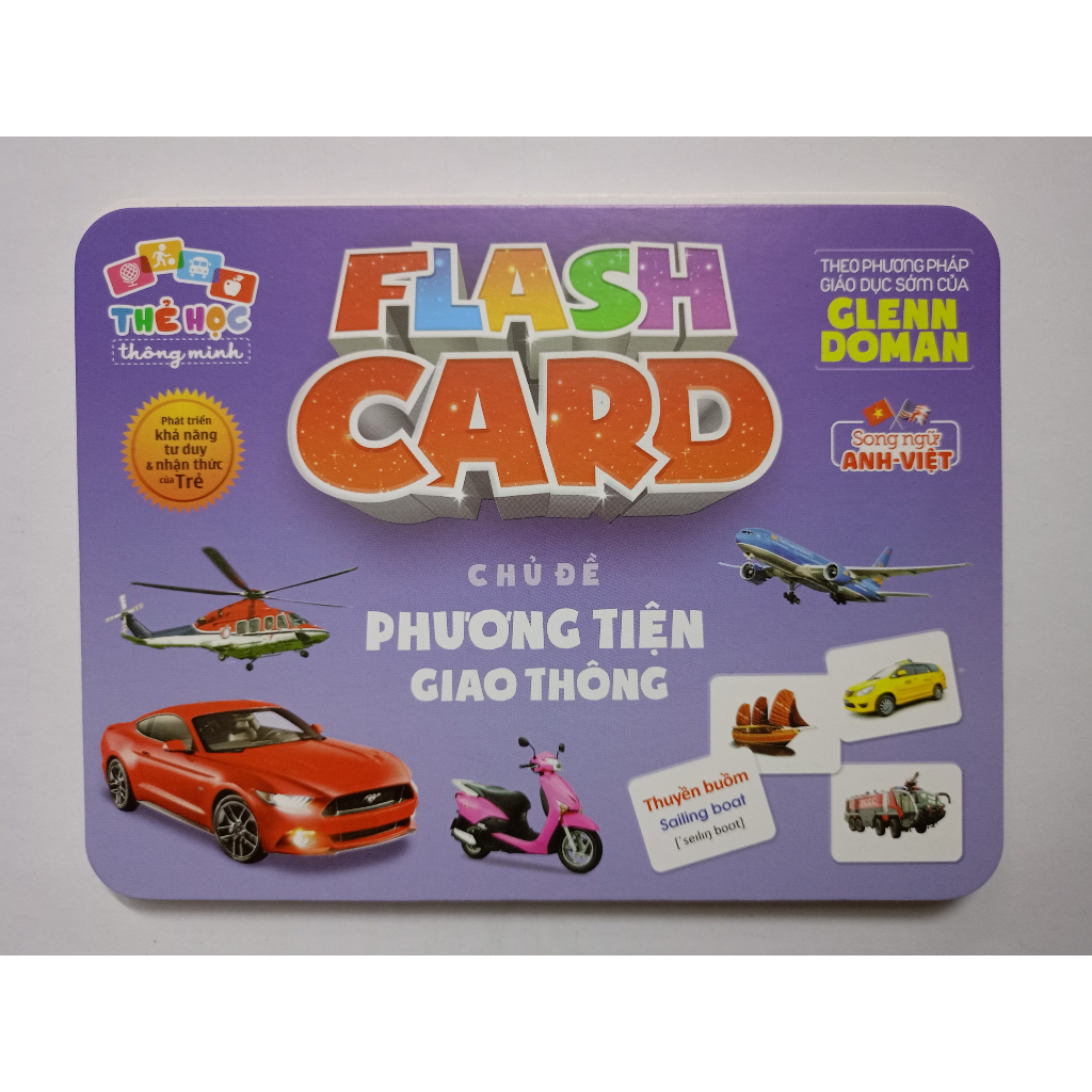 Thẻ Học Thông Minh  Song Ngữ Anh Việt Phương Tiện Giao Thông Theo Phương Pháp Giáo Dục Glenn Doman C