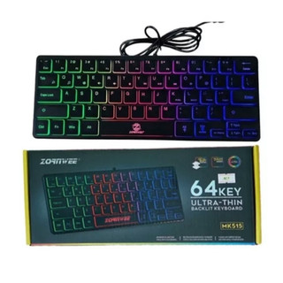 Bàn phím mini 64 phím nhỏ gọn có led nhiều màu zornwee mk515
