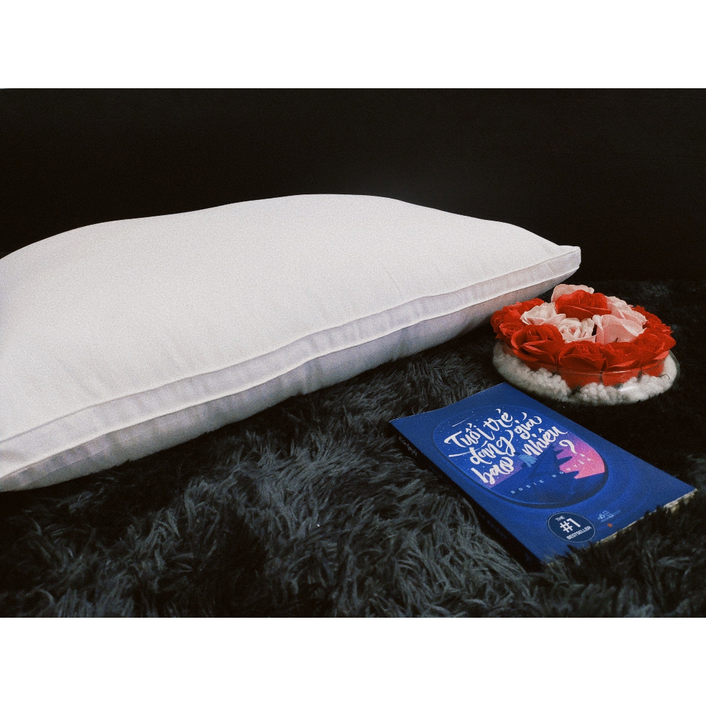 Ruột Gối lông vũ cao cấp VINKYO - Lõi bông TƠ TẰM gòn kháng khuẩn