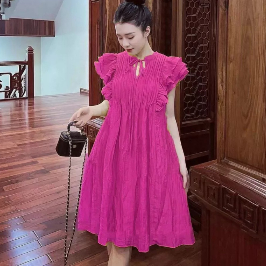 Váy bầu mùa hè thời trang đẹp dài -đầm bầu sang chảnh cho mẹ bầu đi biển,đi chơi,đi làm freesize 45-70kg mùa hè