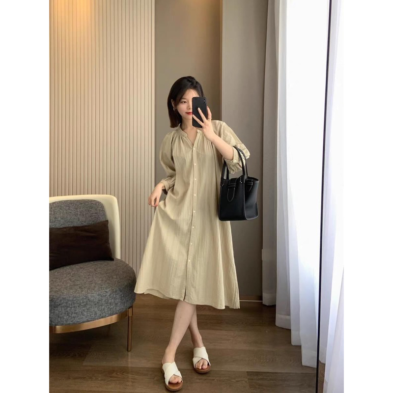Váy sơ mi linen 2hand mới90% trở lên