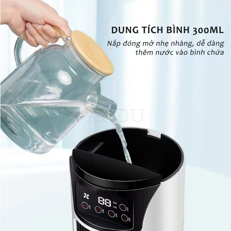 Quạt Điều Hòa Mini Amoi, Quạt Hơi Nước Mini, Quạt Máy Lạnh Mẫu Mới Với 6 Cấp Độ Gió, Có Hẹn Giờ Làm Mát Cực Nhanh
