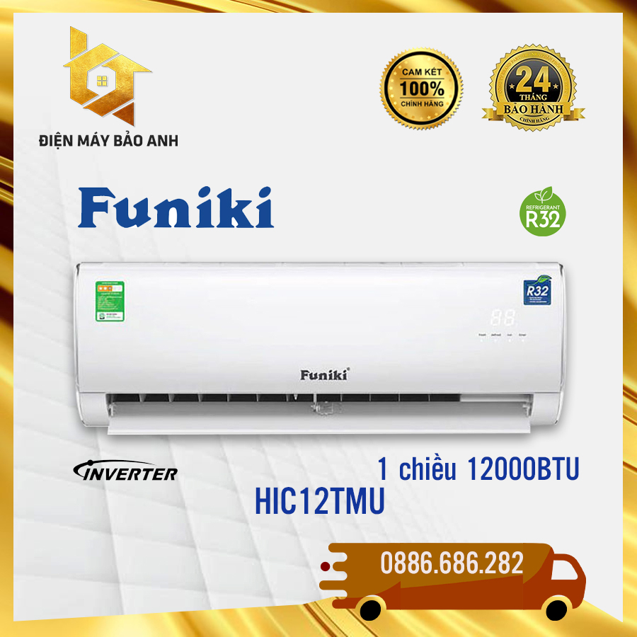 Điều hòa Funiki 12000 BTU 1 chiều inverter HIC12TMU- Mới nguyên đai, nguyên kiện, chính hãng
