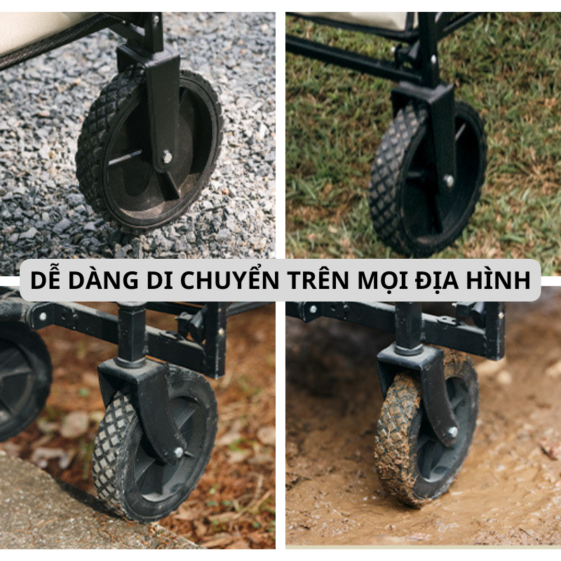 Xe Kéo Dã Ngoại Gấp Gọn NATUREHIKE - Xe Đẩy Đựng Đồ Du Lịch Dã Ngoại - XK01