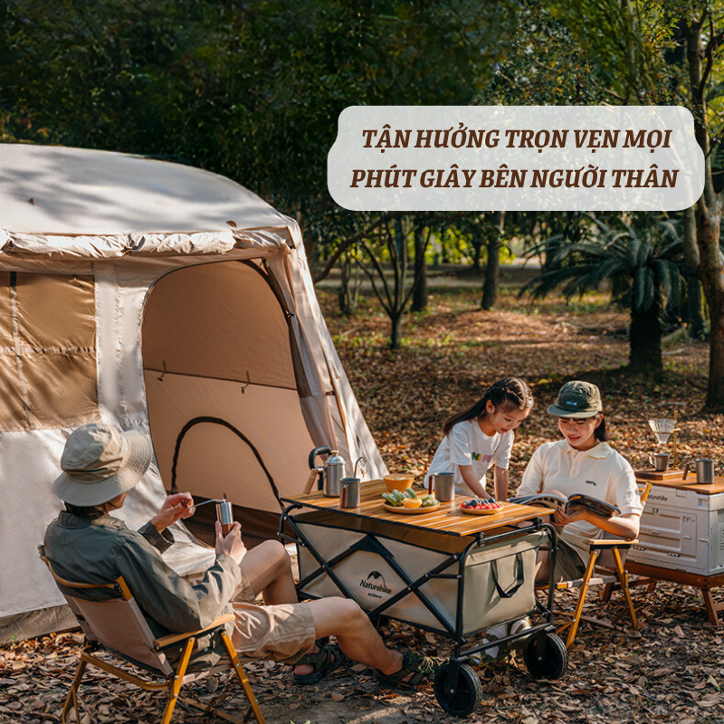 Xe Kéo Dã Ngoại Gấp Gọn NATUREHIKE - Xe Đẩy Đựng Đồ Du Lịch Dã Ngoại - XK01
