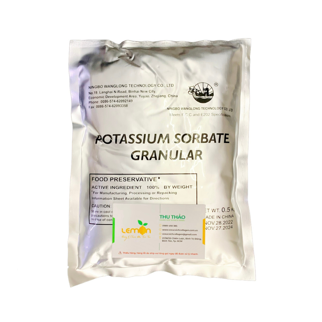 Chất bảo quản, chống nấm mốc POTASSIUM SORBATE GRANULAR hàng Nhật chuyên dùng cho thực phẩm - Gói 500g