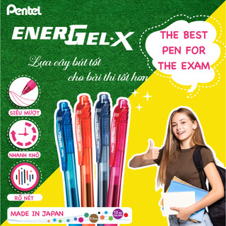 Bút bi gel bấm Pentel Energel BLN105 viết trơn, mượt, mực ra đều, nhanh khô, tốc ký (ngòi 0.5mm)