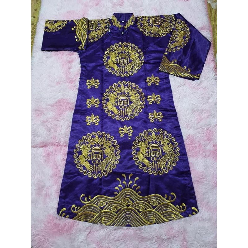 Áo Hầu Đồng Tam Vị Quan Hoàng Vải Phi Bóng - Trang phục hầu đồng