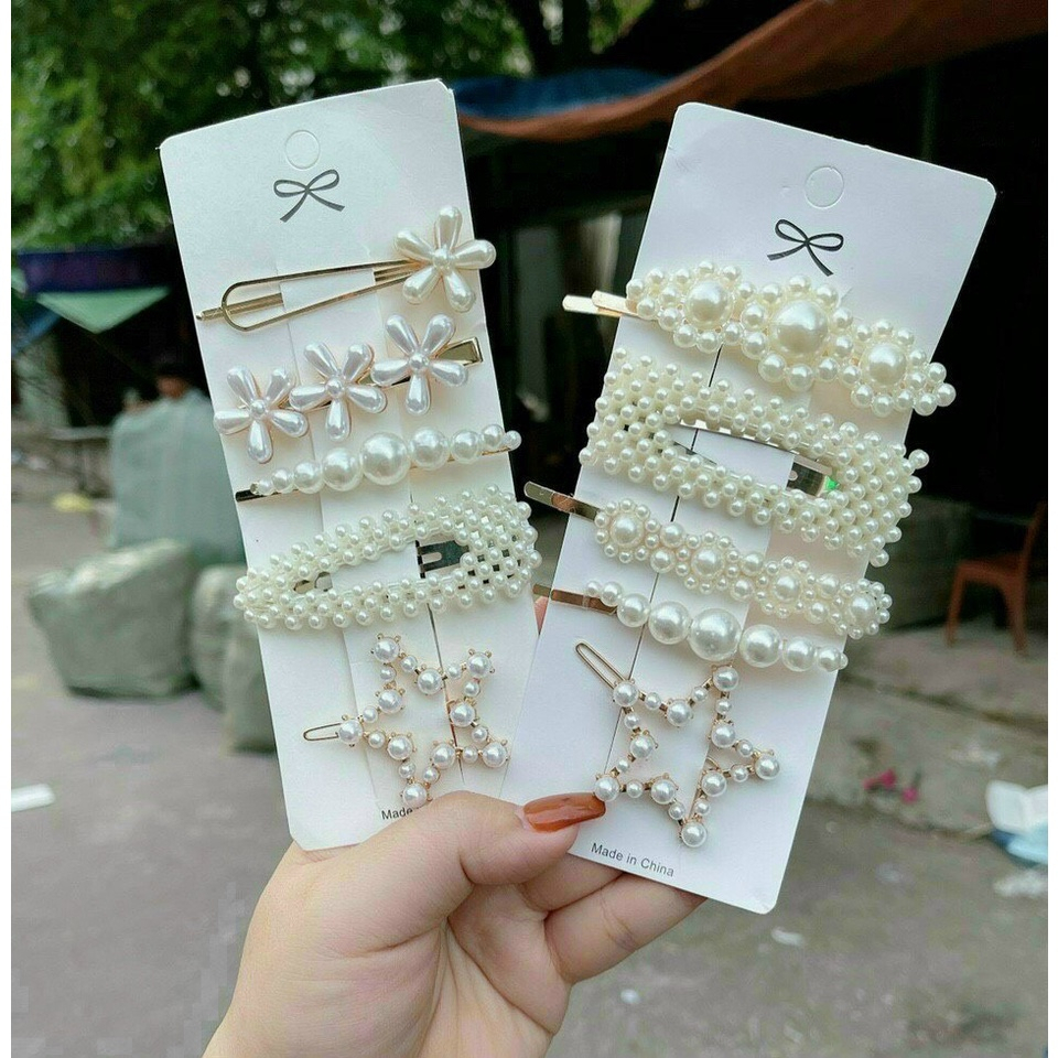 Set 5 chiếc kẹp tóc nữ - Kẹp tóc mái phong cách Hàn Quốc – Max siêu thị tiện ích