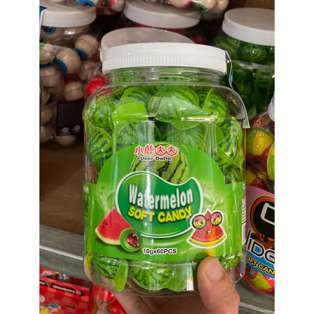 Hộp 60 viên kẹo mắt, dưa hấu,dâu tây