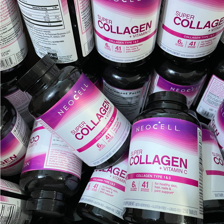 Viên Uống Neocell Super Collagen Bổ Sung Collagen, Vitamin C - 2 Loại 360 Viên Và 250 Viên