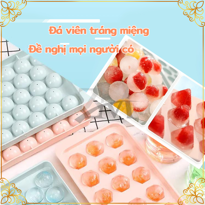 Khay làm đá,khuôn làm đá, khuôn làm thạch,khay đá silicone máy làm đá khuôn làm kem thạch bi tròn ngộ nghĩnh