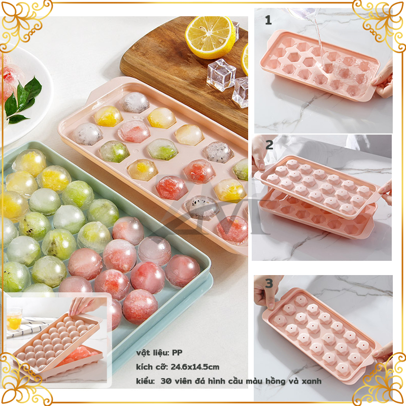 Khay làm đá,khuôn làm đá, khuôn làm thạch,khay đá silicone máy làm đá khuôn làm kem thạch bi tròn ngộ nghĩnh