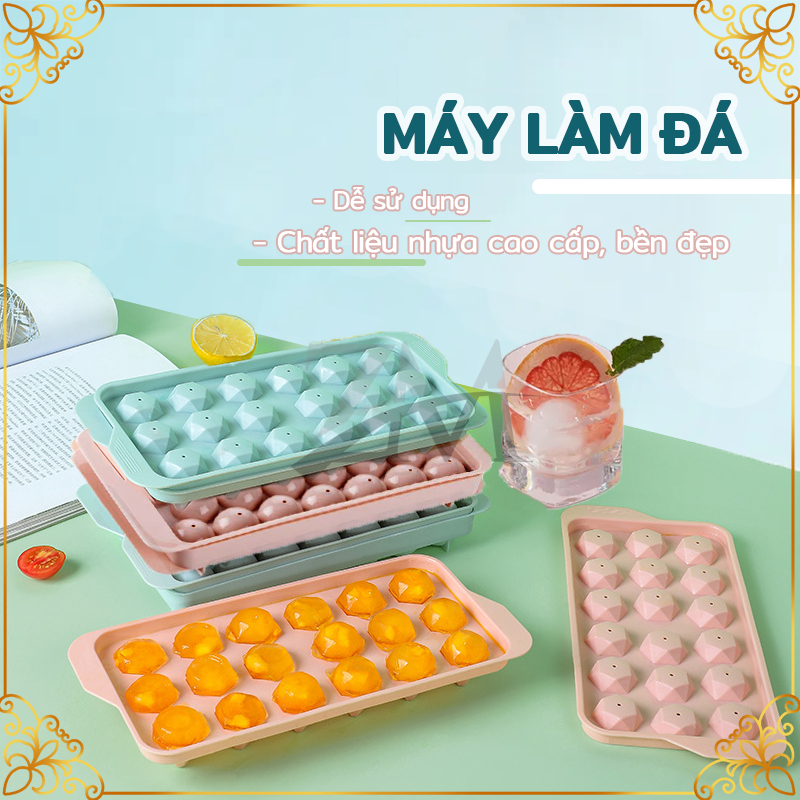 Khay làm đá,khuôn làm đá, khuôn làm thạch,khay đá silicone máy làm đá khuôn làm kem thạch bi tròn ngộ nghĩnh