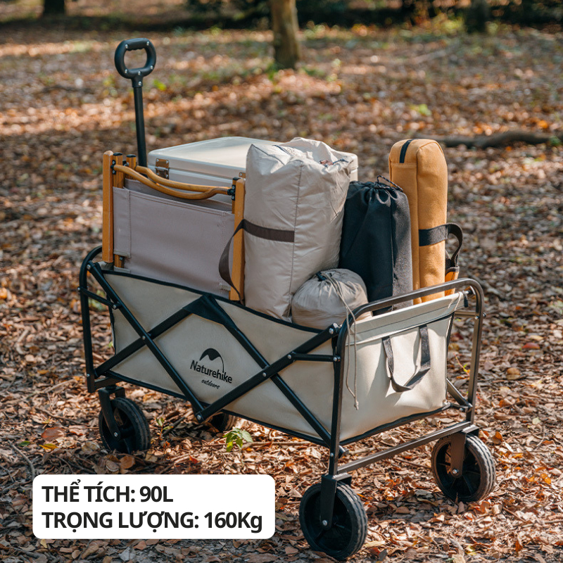 Xe Kéo Dã Ngoại Gấp Gọn NATUREHIKE - Xe Đẩy Đựng Đồ Du Lịch Dã Ngoại - XK01